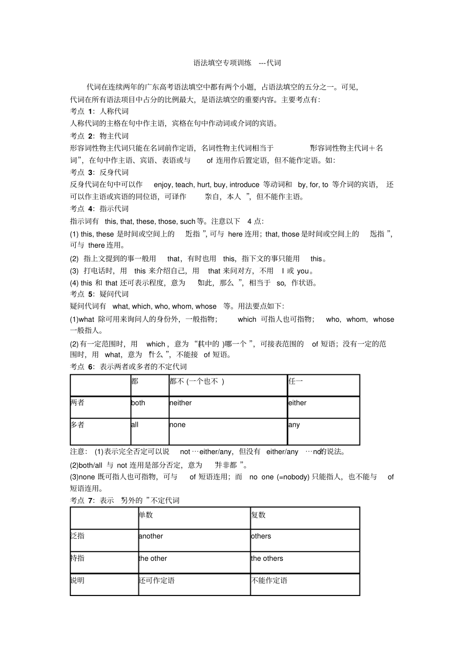 语法填空专项训练代词_第1页