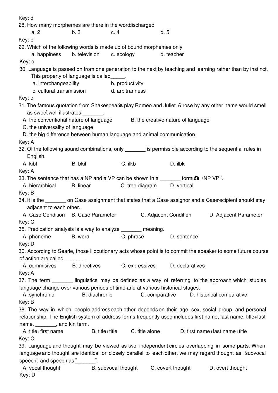 语言学概论练习测试题库及参考答案_第3页