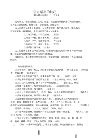 语言运用技巧