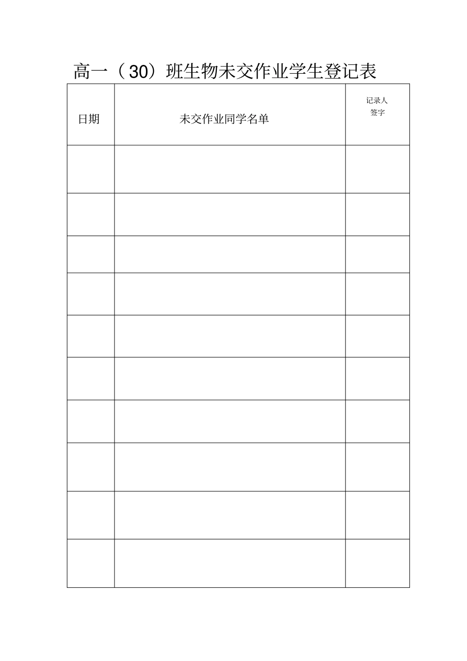 课代表作业情况登记薄汇编_第2页