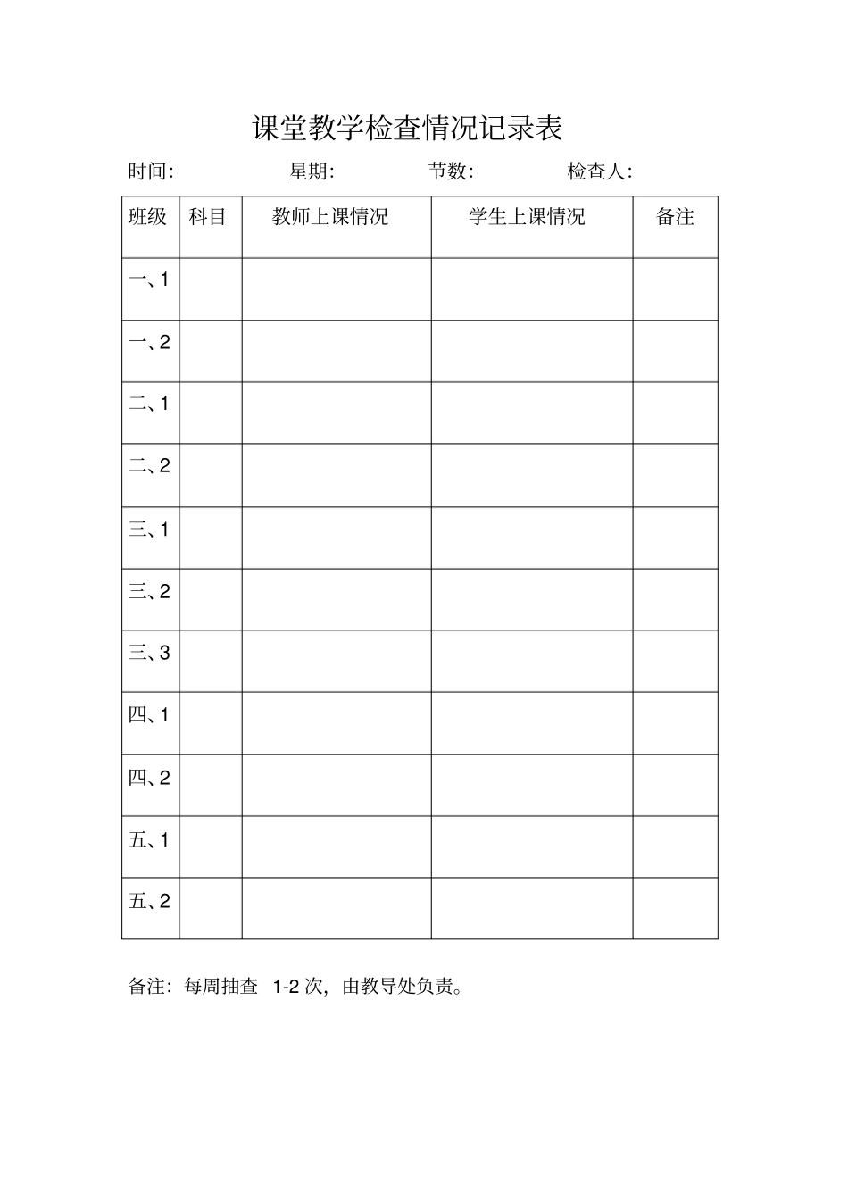 课堂教学情况检查记录表_第1页