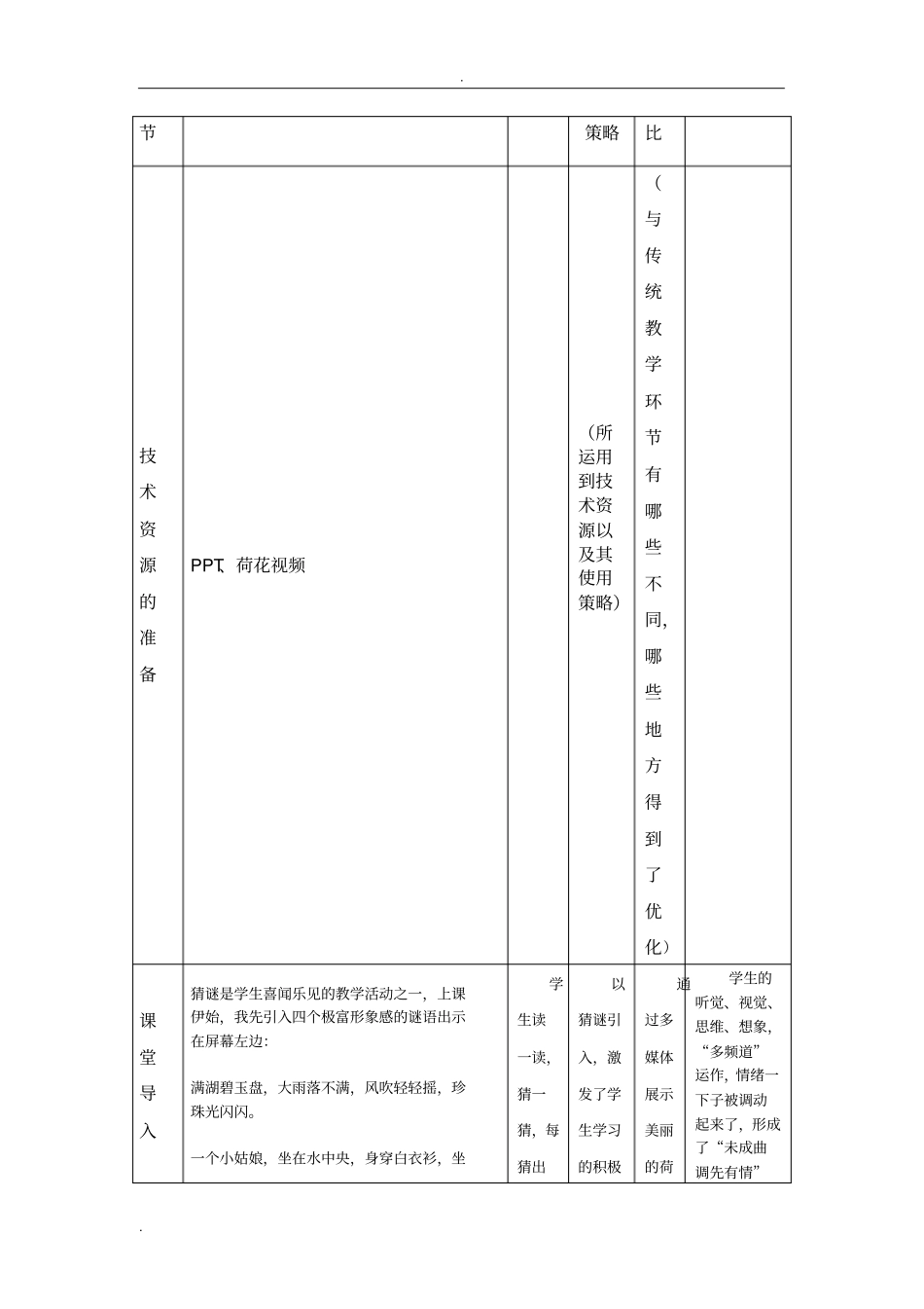 课堂教学技术资源支持方案设计模板荷花_第3页