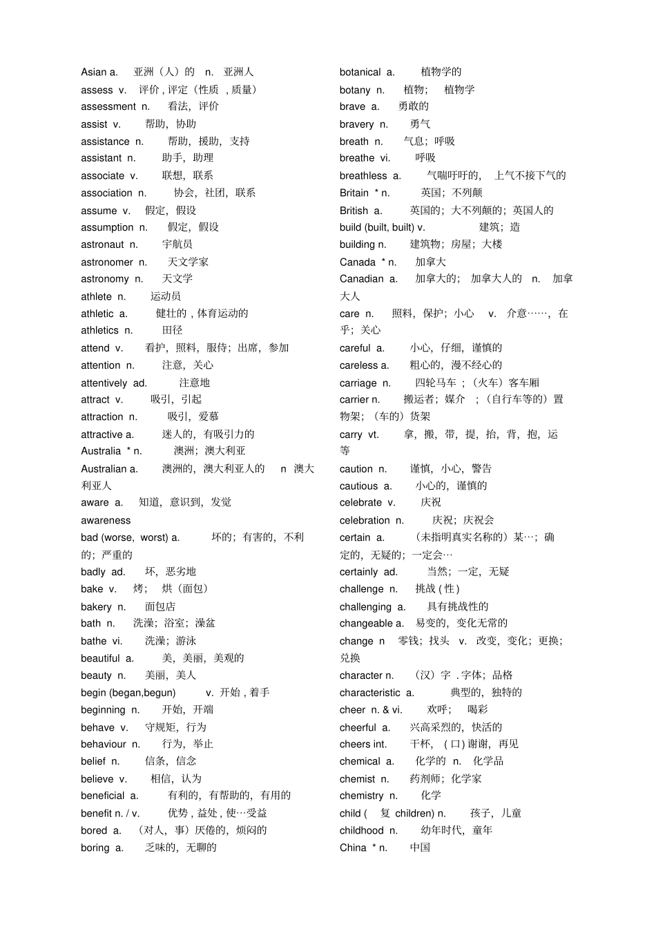 课标高考考纲词汇中的【派生词】_第2页