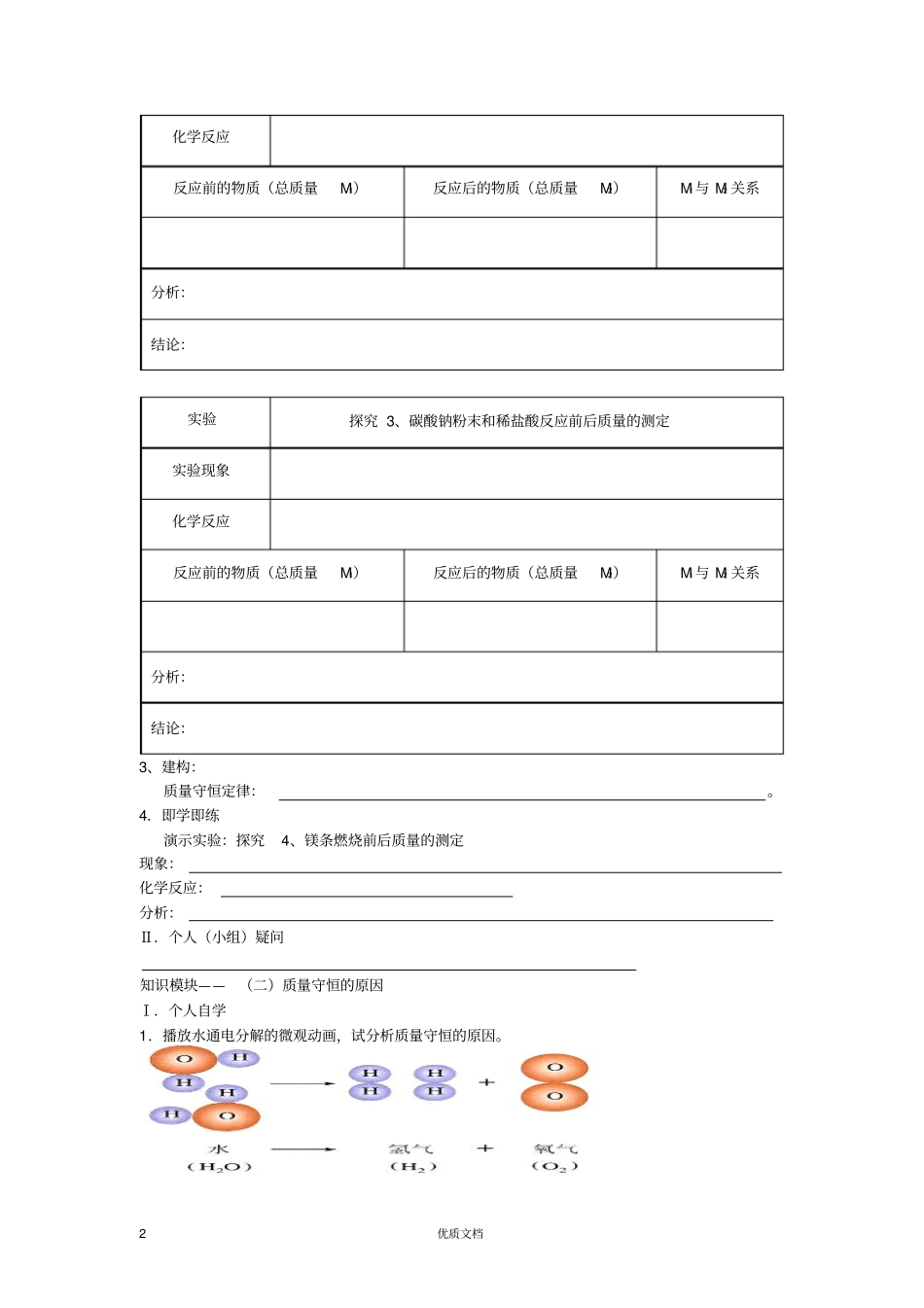 课题1质量守恒定律教学案_第2页