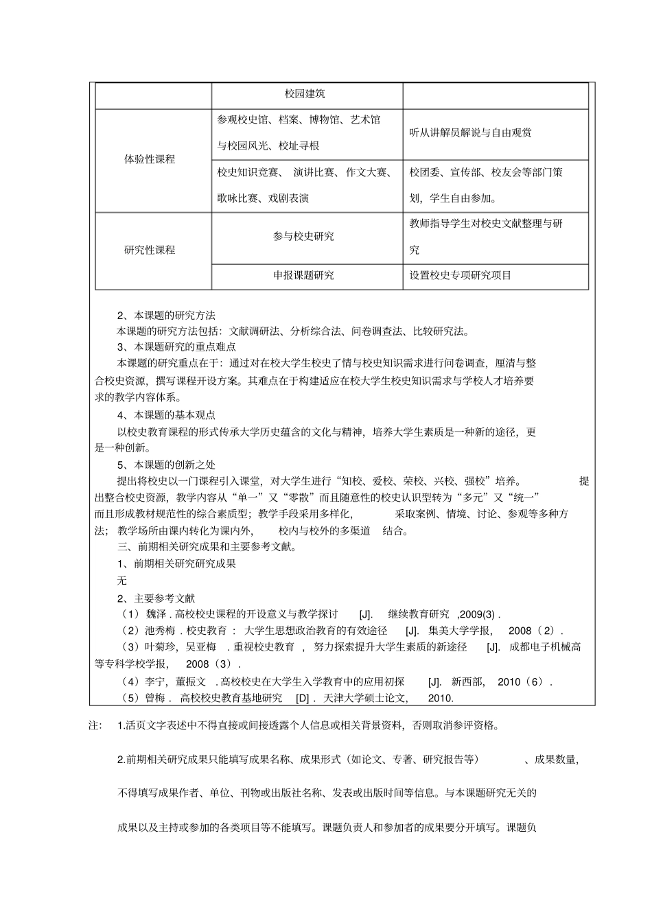 课题名称大学生校史教育课程的开设与实践研究_第3页
