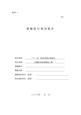 课题执行情况报告