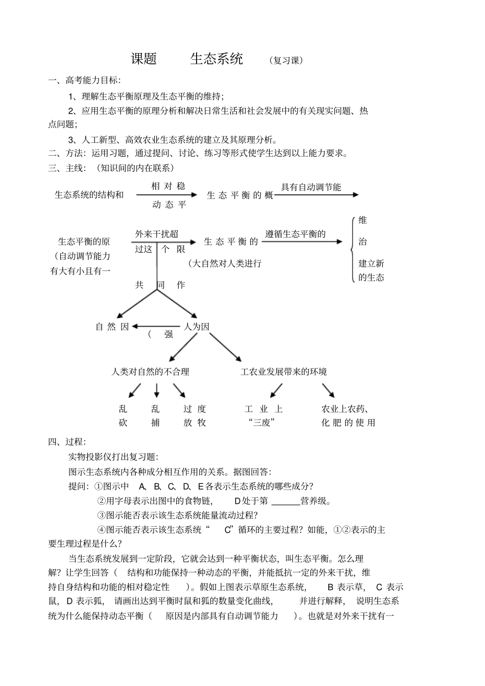 课题生态平衡复习课_第1页