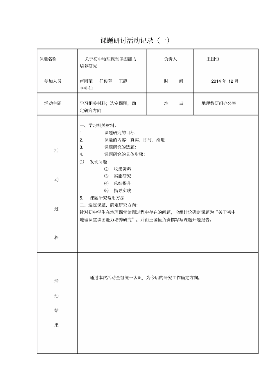 课题研讨活动记录_第1页