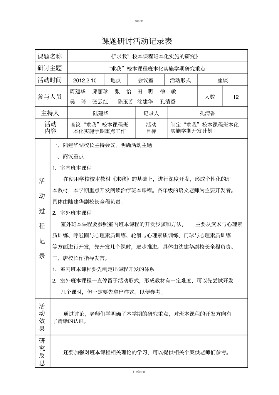 课题研讨活动记录表_第1页
