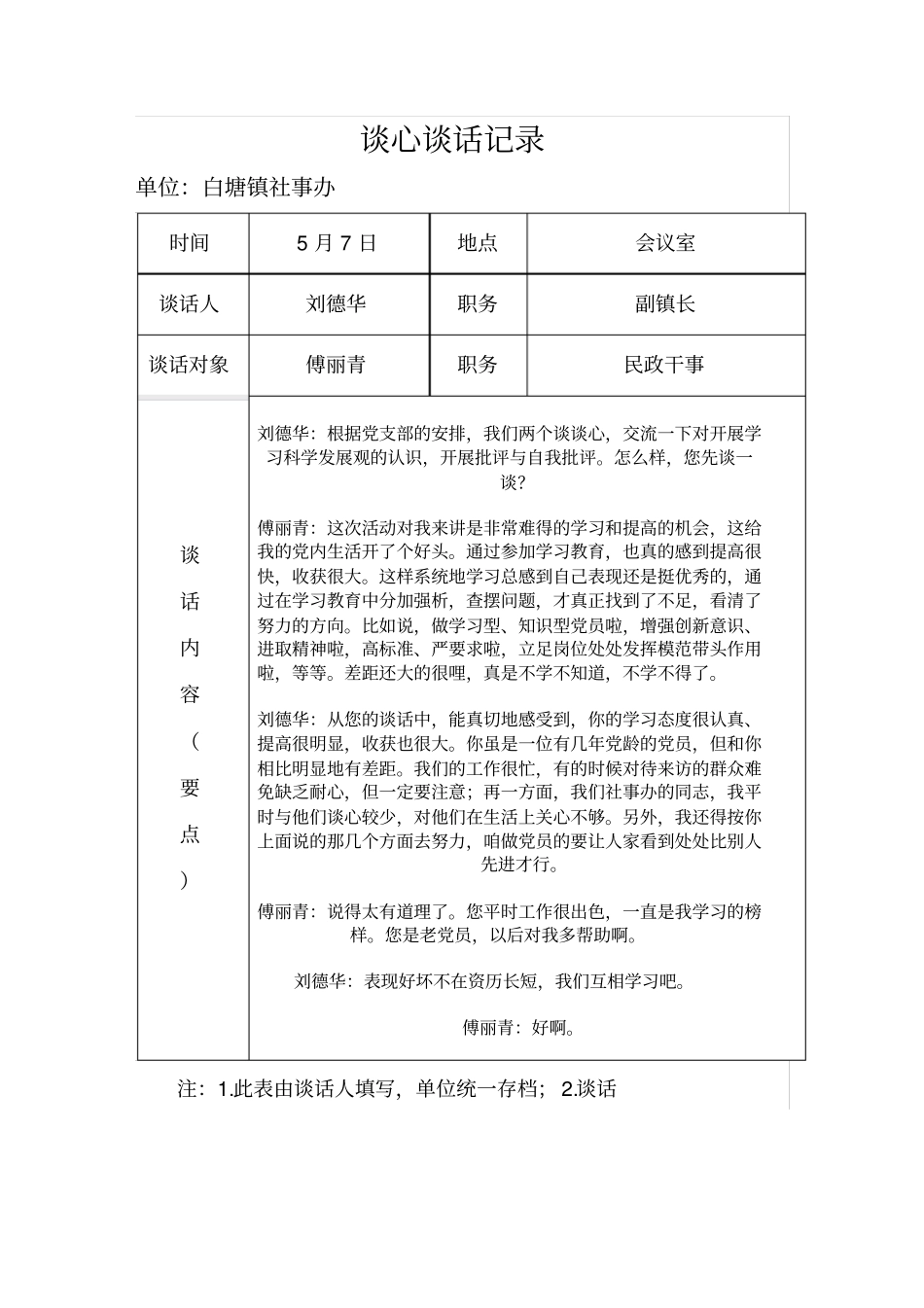 谈心谈话记录2讲解_第2页