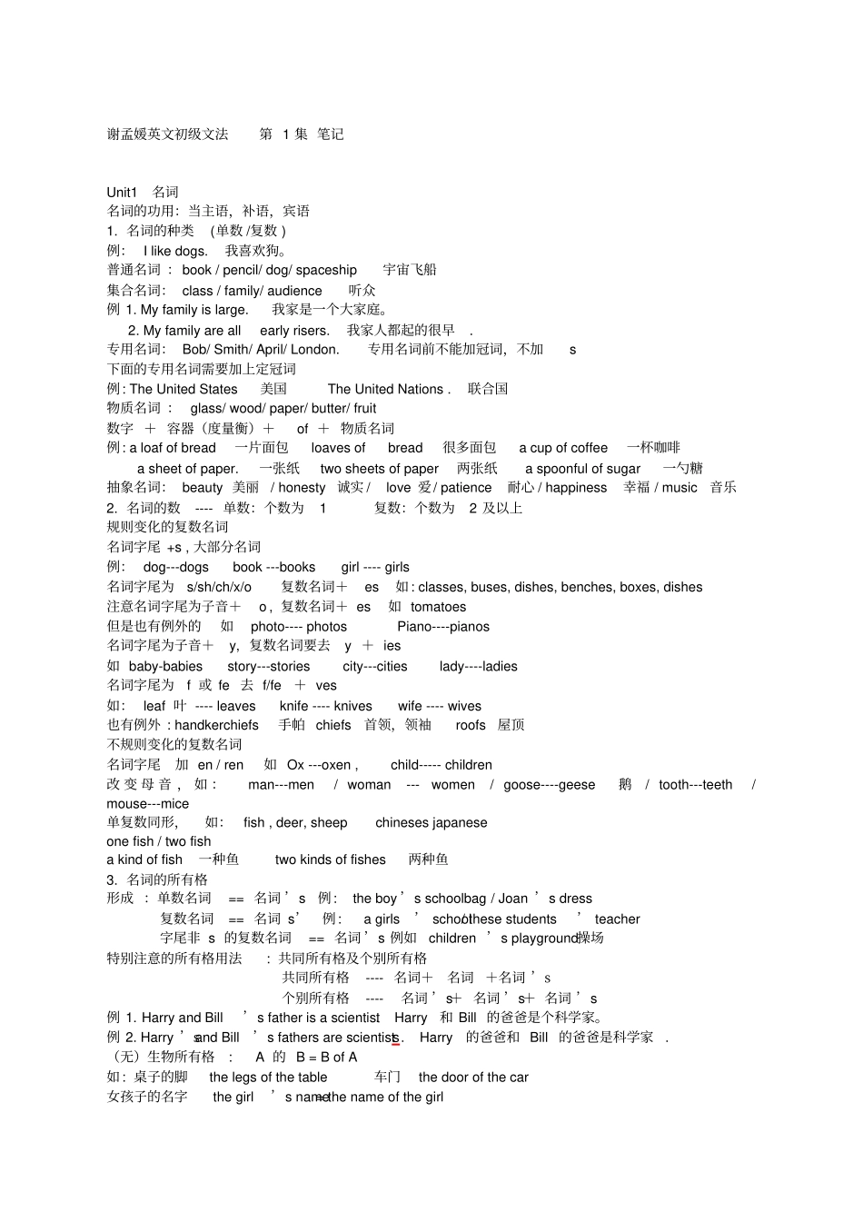 谢孟媛初级文法讲义笔记修复的_第1页