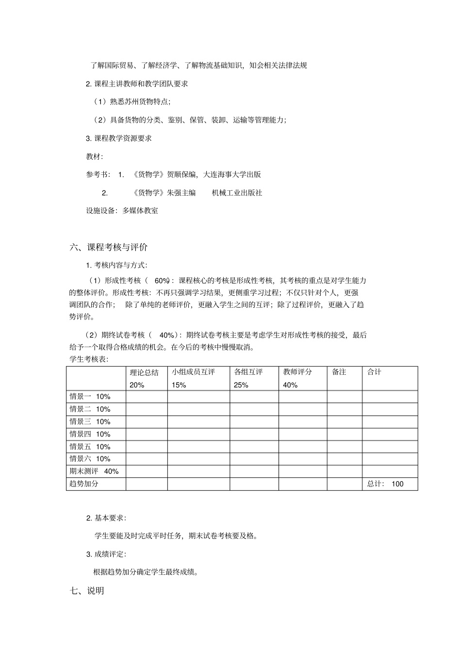 货物学教学大纲_第3页