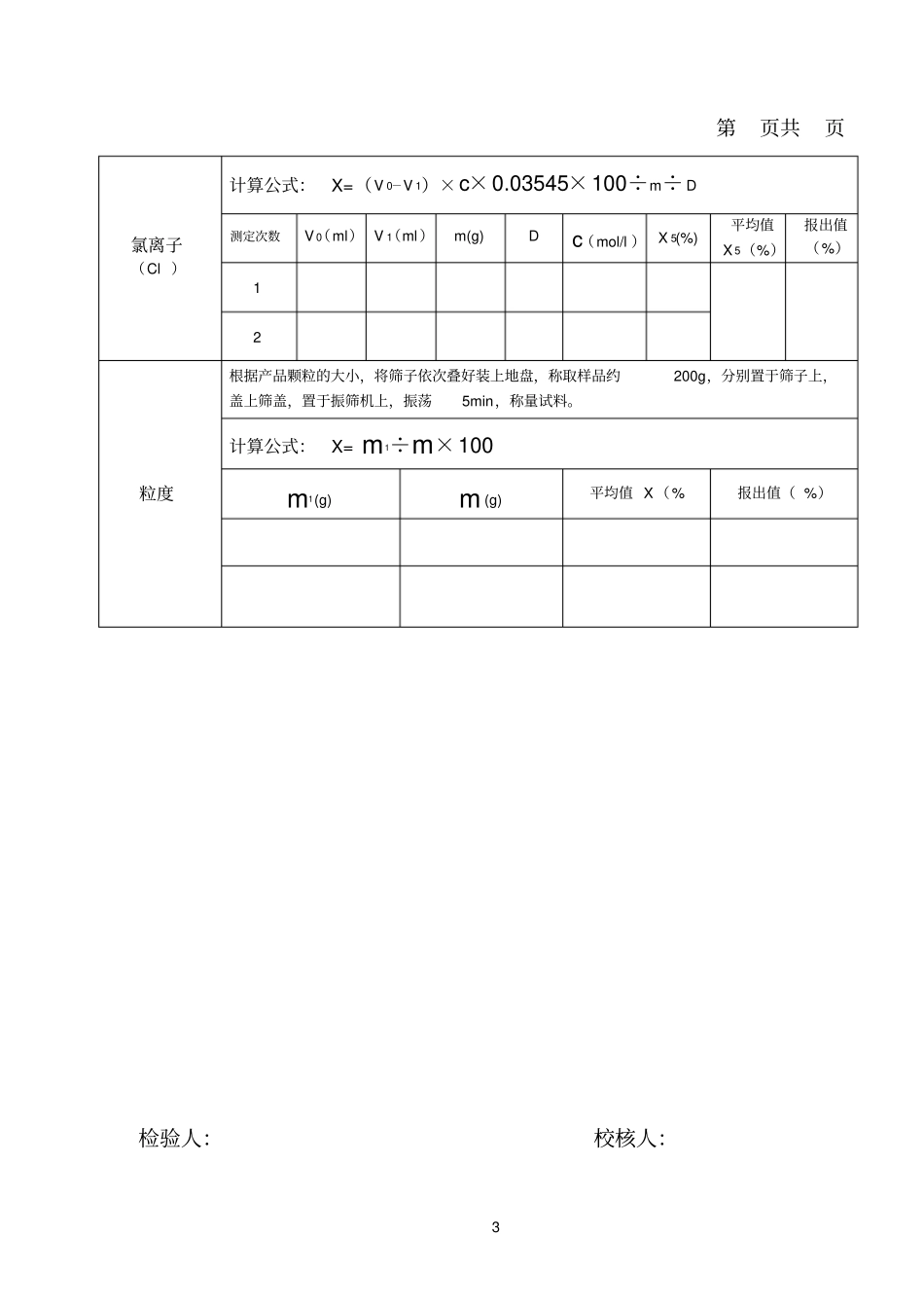 质检复混肥料检验原始记录_第3页