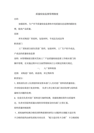 质量检验监督管理制度