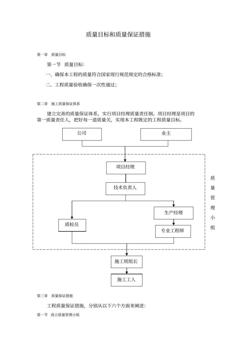 质量目标和质量保证措施45_第1页