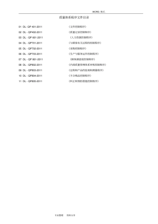 质量管理体系程序文件全套