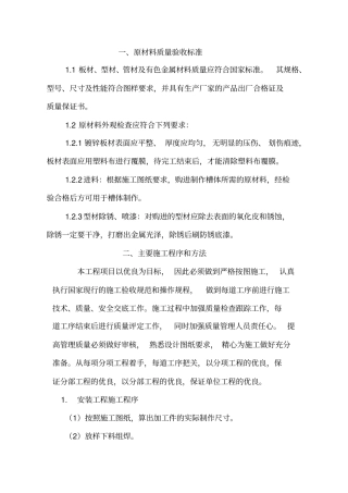 质量验收控制要求