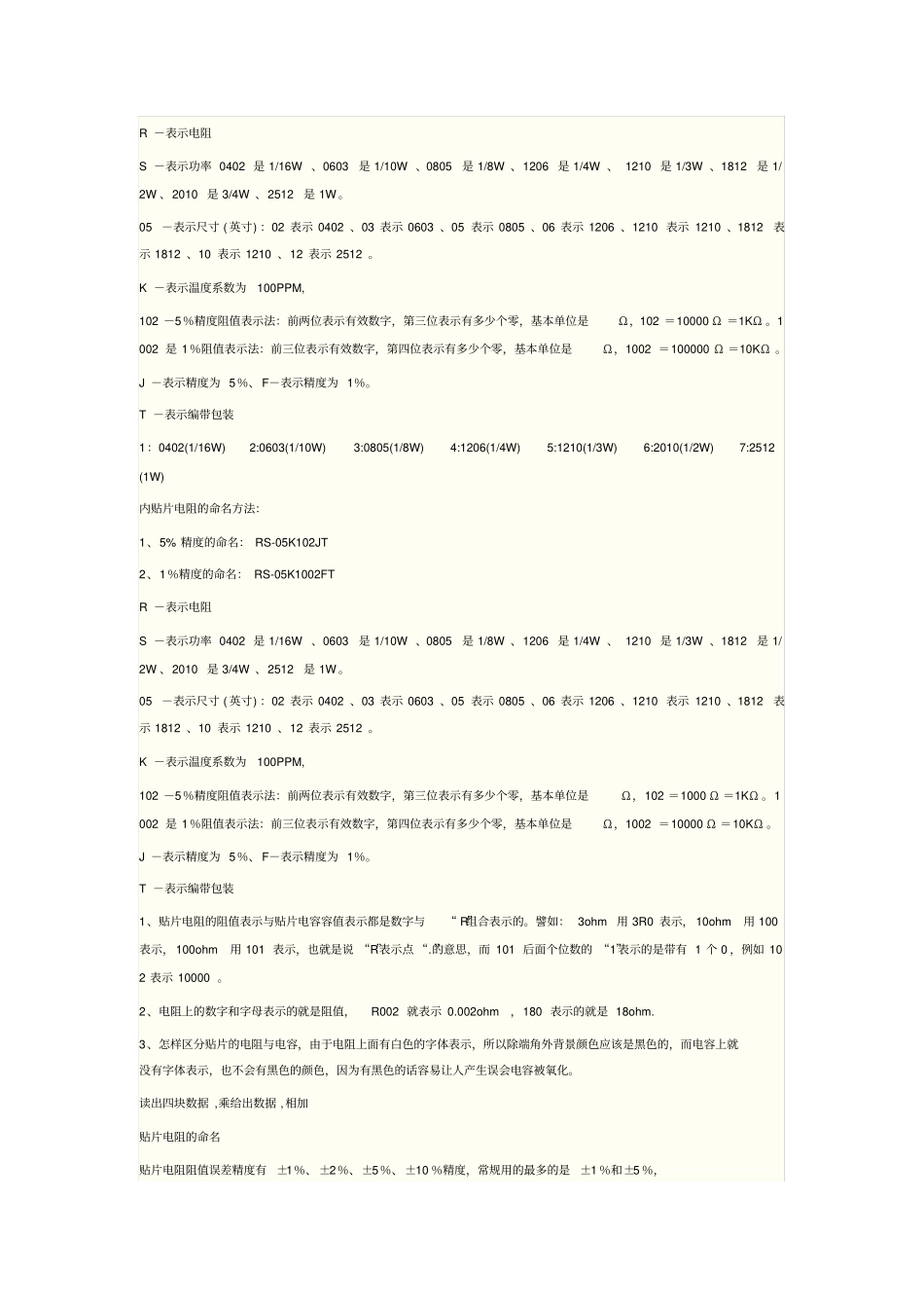 贴片元件尺寸及焊盘尺寸_第2页