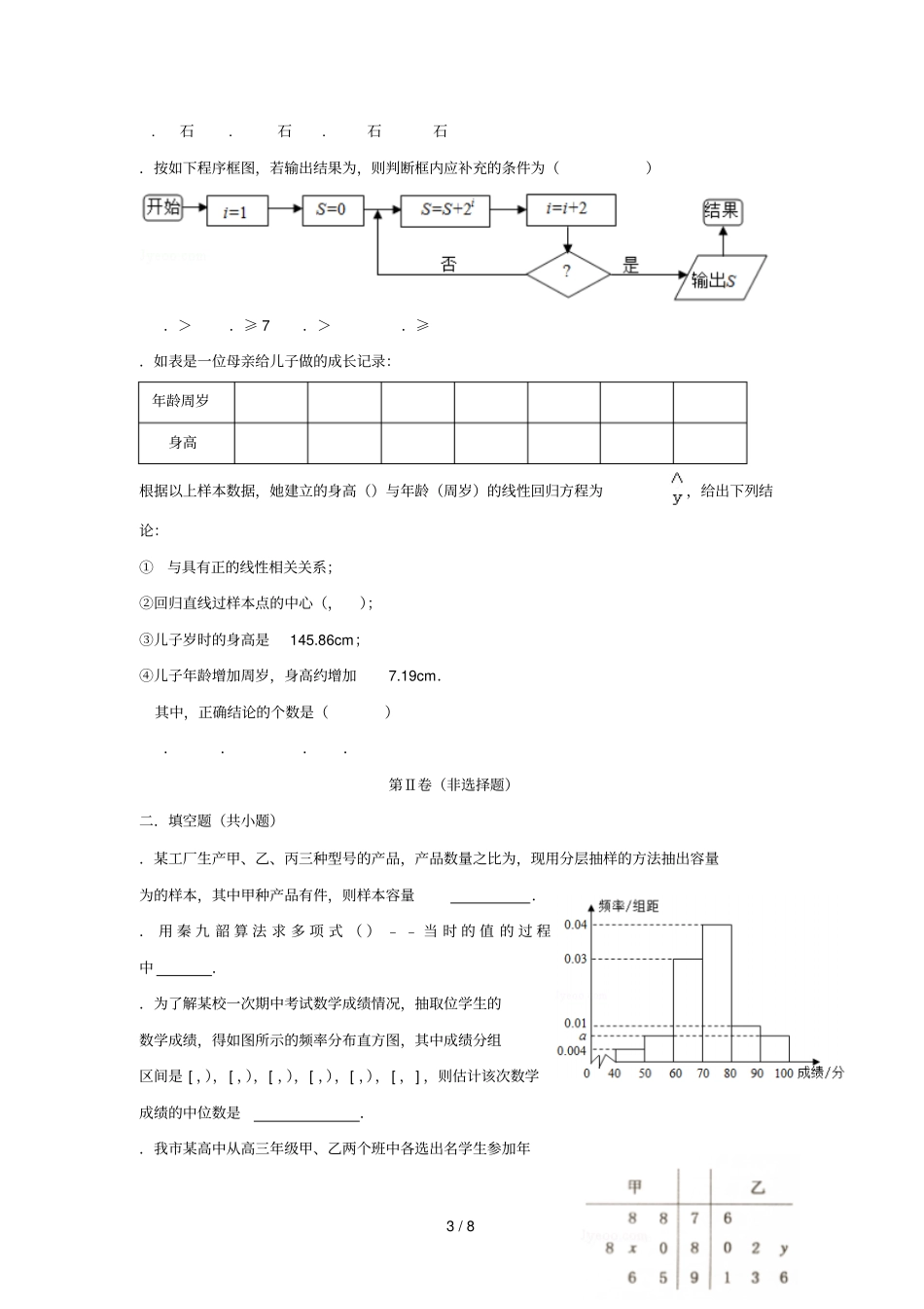 贵州思南中学2018_2019学年高二数学上学期第一次月考试题_第3页
