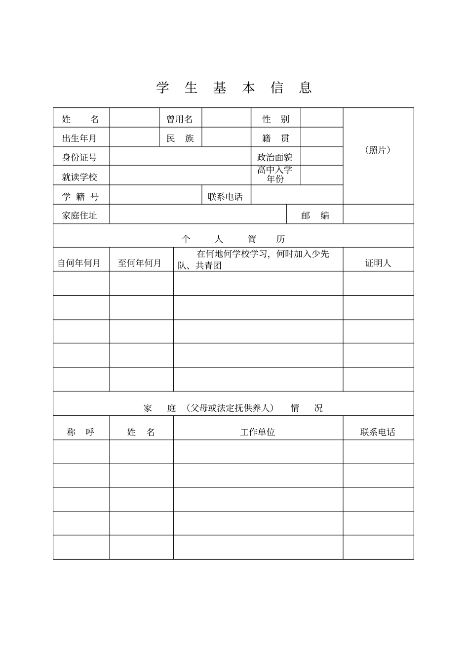 贵州普通高中学生综合素质评价登记表_第3页