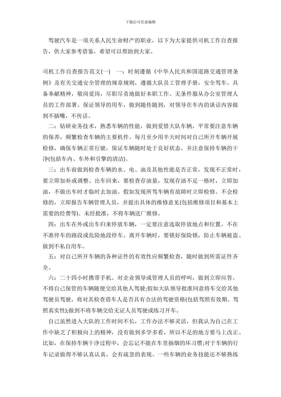 司机工作自查报告_第2页