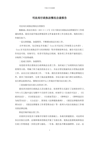 司法局行政执法情况自查报告