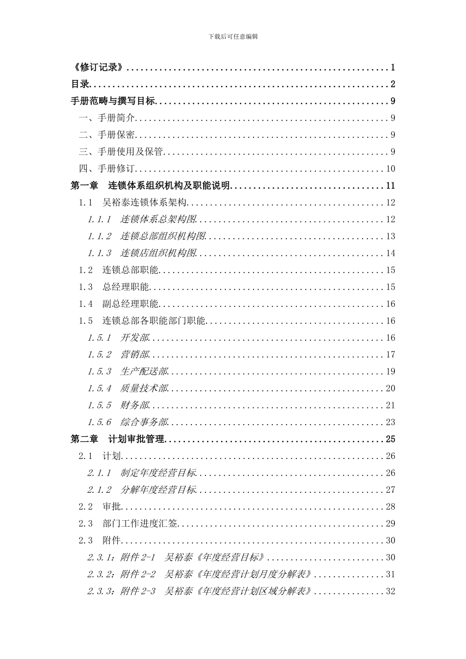 吴裕泰连锁总部管理手册_第2页