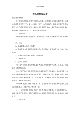 商品部管理制度