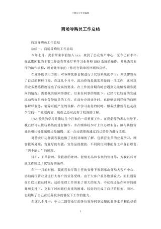 商场导购员工作总结