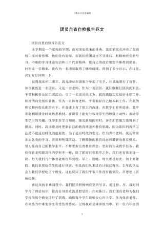 团员自查自检报告范文