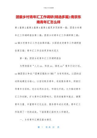 团委乡村青年汇工作调研