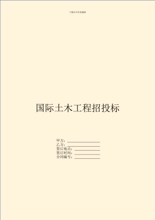国际土木工程招投标