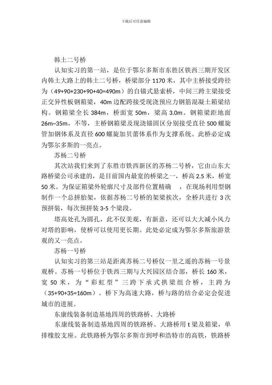 土木工程系大学生桥梁工程认知实习报告范文_第2页