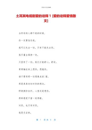 土耳其电视剧爱的诠释1