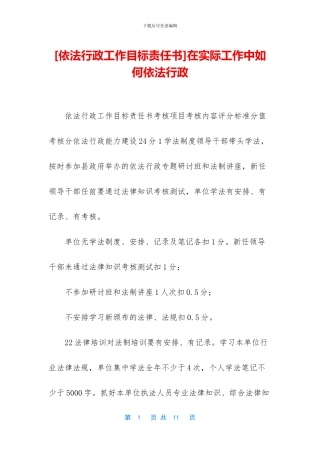 在实际工作中如何依法行政