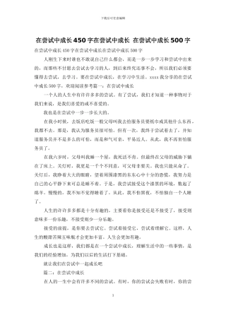 在尝试中成长450字在尝试中成长