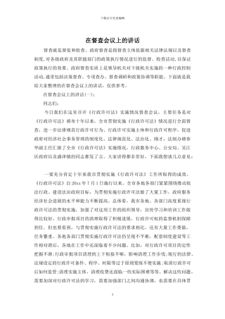 在督查会议上的讲话