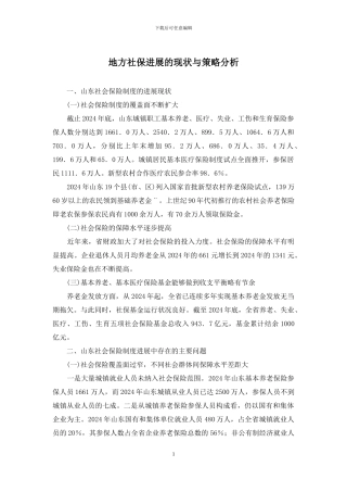 地方社保发展的现状与策略分析
