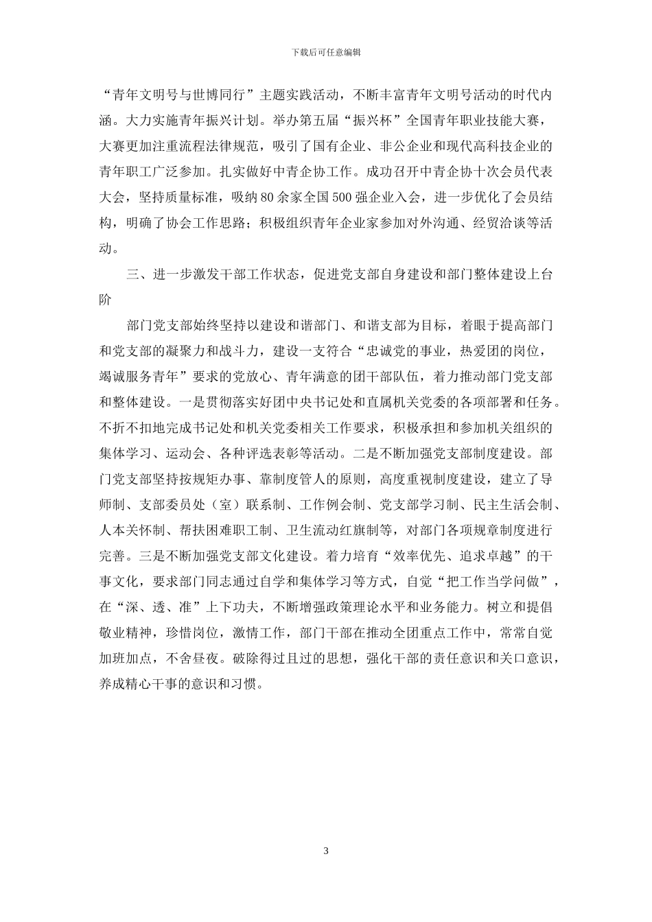 城市青年工作部党支部2024年度工作总结_第3页