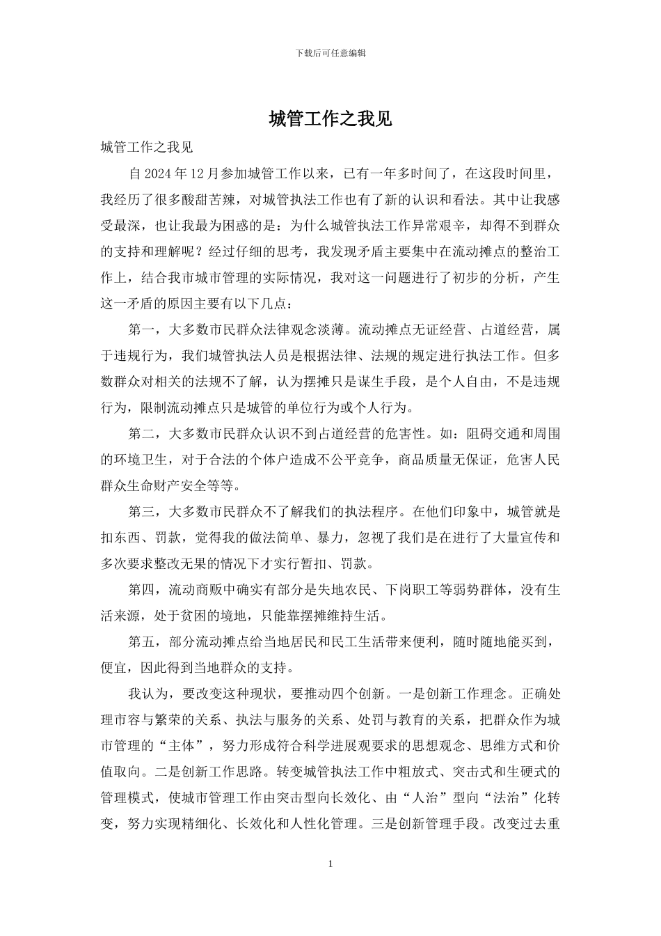 城管工作之我见_第1页