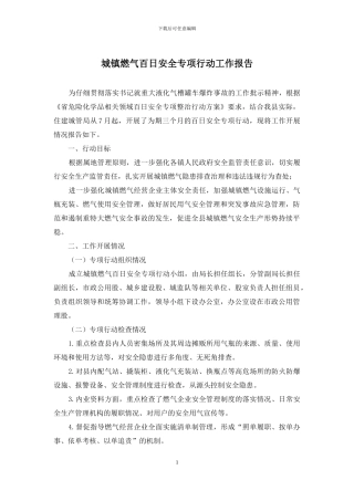 城镇燃气百日安全专项行动工作报告