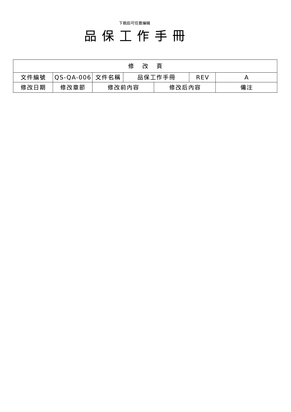 塑胶公司品保工作手册_第1页