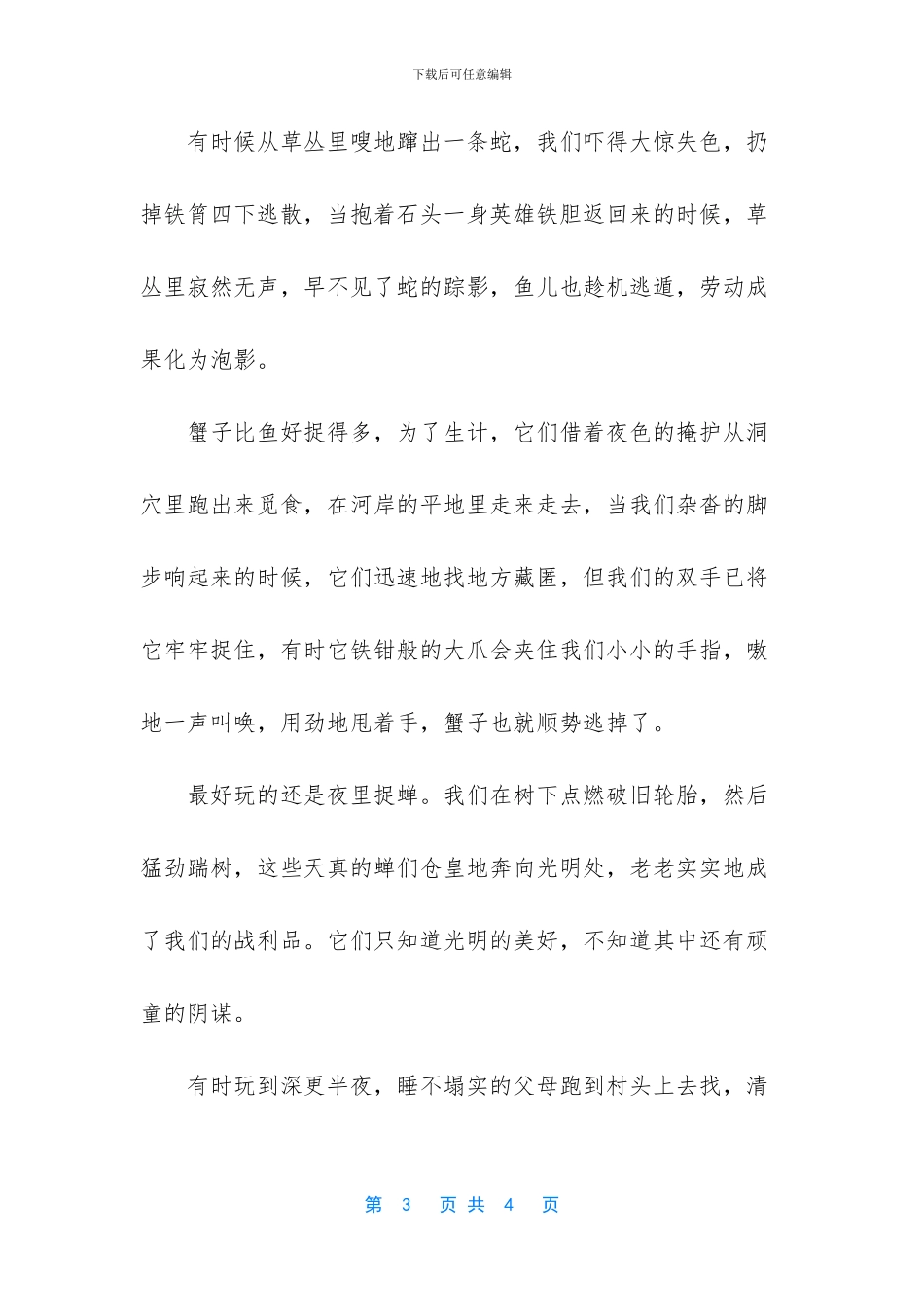 夏夜里的童年抒情散文_第3页