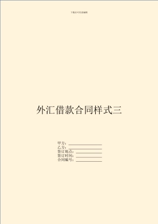 外汇借款合同样式三