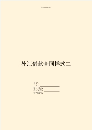 外汇借款合同样式二