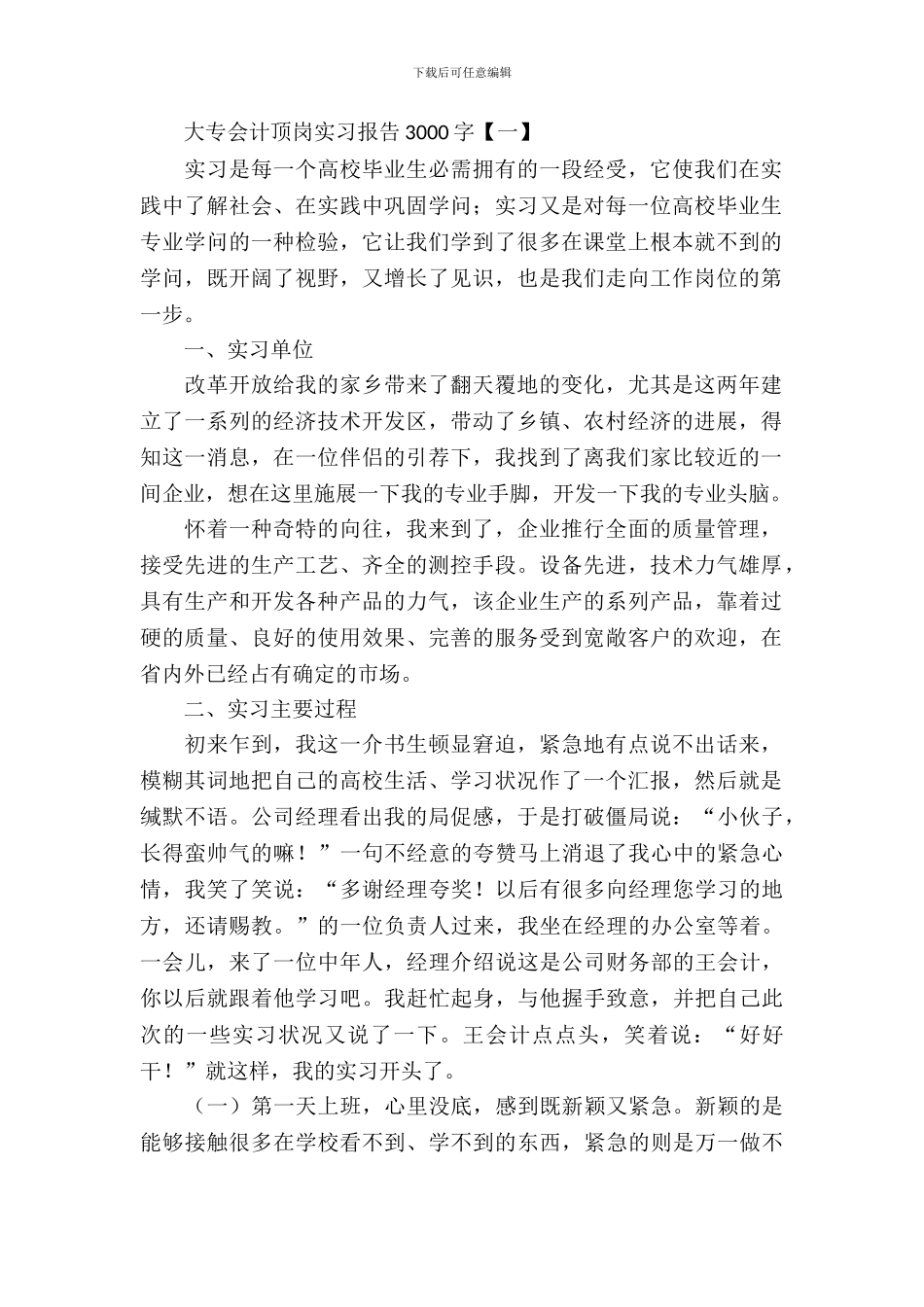 大专会计顶岗实习报告_第2页