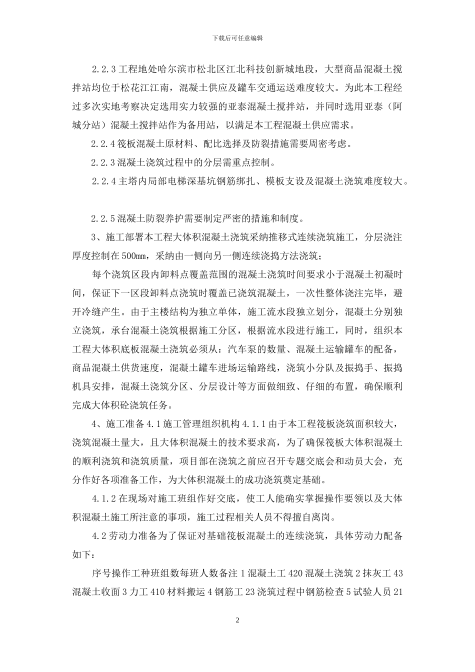 大体积混凝土施工方案交底_第2页