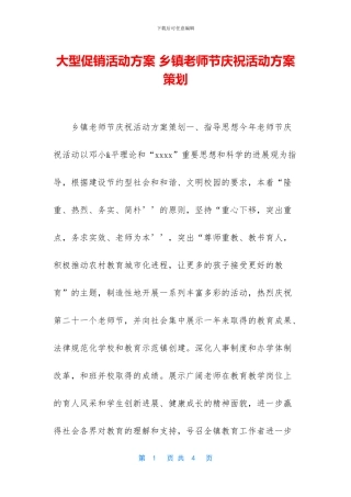 大型促销活动方案