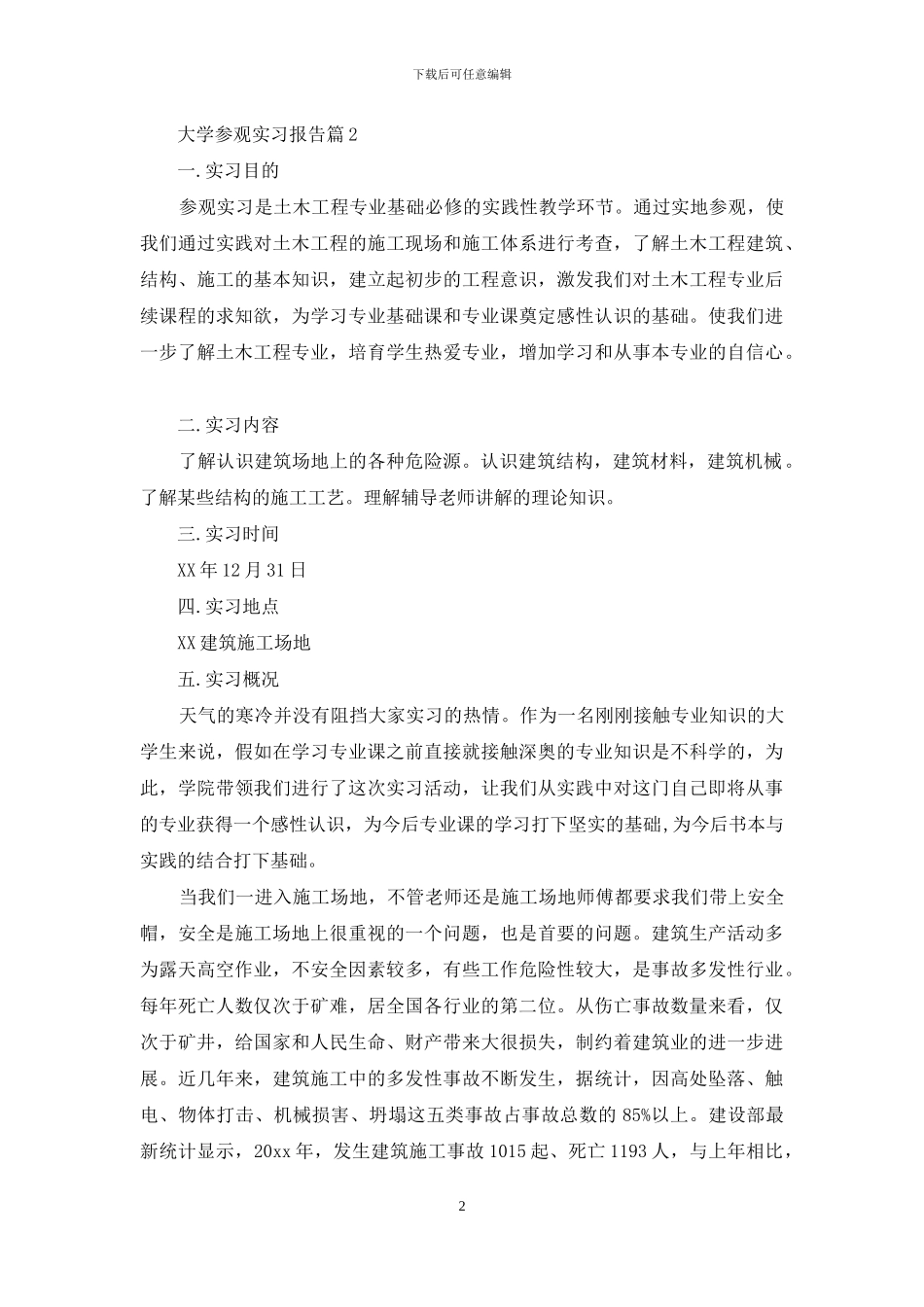 大学参观实习报告合集八篇_第2页