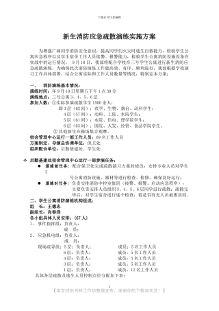 大学学生公寓消防应急预案